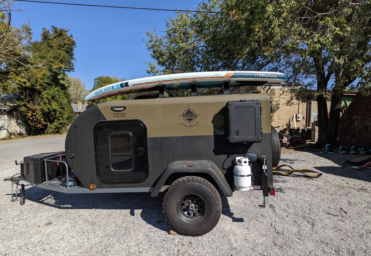 Boat in Mountain View - Overlander - teardrop offroad off grid  camper trailer for rent in Arkansas Ozarks